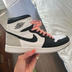 Jordan Black and White Athletic Shoes Classic High-Top Design
